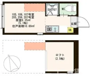 ハーモニーテラス松庵【1階】の間取り