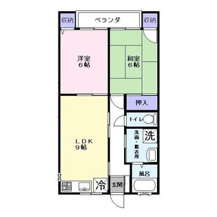 浜田コーポ2号棟【2階】の間取り