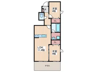 広島県広島市佐伯区八幡東1【アパート】の間取り