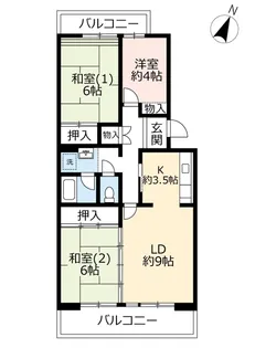UR鈴の宮【4階】の間取り