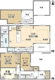 東京都目黒区大岡山1【一戸建】の間取り