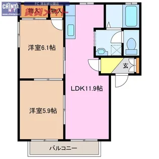 コーポニシウラ【2階】の間取り