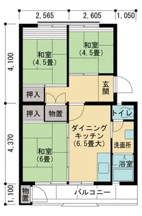 UR日の里【5階】の間取り