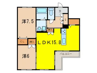 グランエイト甲子園戸崎【2階】の間取り