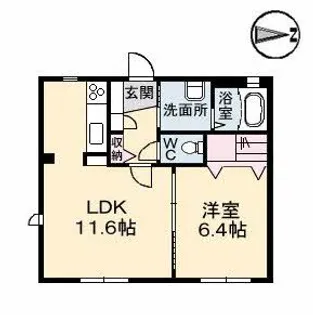 アン・ジュール C棟【1階】の間取り