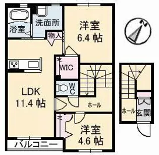 シャーメゾンELAN A棟【2階】の間取り