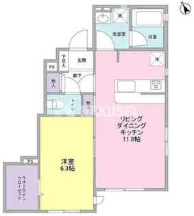 オクタプル等々力【1階】の間取り