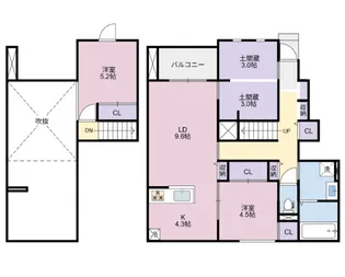 Belle Lead 東吉野 A棟【2階】の間取り