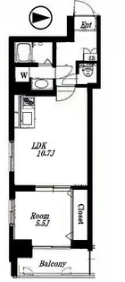 ロメック勝どき【3階】の間取り