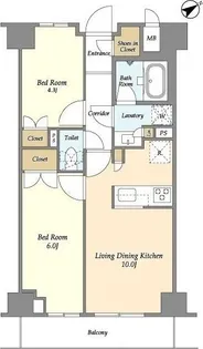市谷台町坂フロント【6階】の間取り