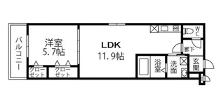 フジパレス東弓削【3階】の間取り