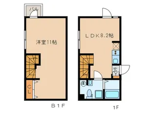 たすきCRASSO都立大学B棟の間取り