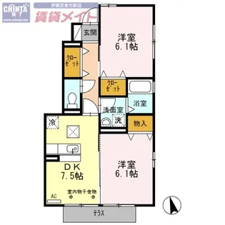 桜並木 B【1階】の間取り