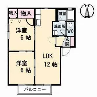 ラ・パーチェ ナガオカ A棟【2階】の間取り