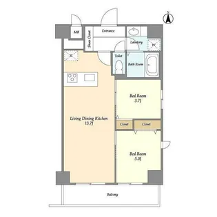 グランカーサ南千住【6階】の間取り