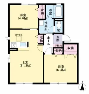 メゾンBLESS A棟【1階】の間取り