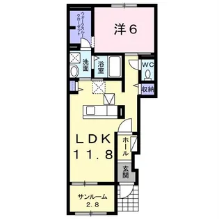 オアシス11E【1階】の間取り