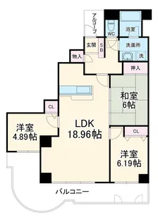 エンブルシティ焼津【7階】の間取り