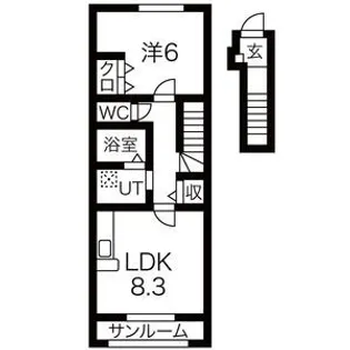 ブライトコート松が岬【2階】の間取り
