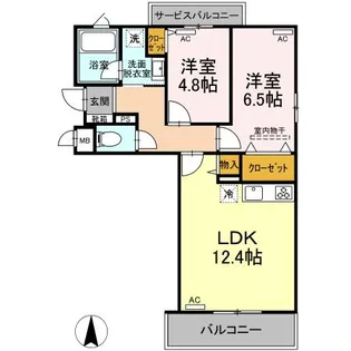 ラビット ハウス AII【1階】の間取り