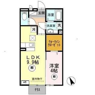 クレスト玉手【1階】の間取り