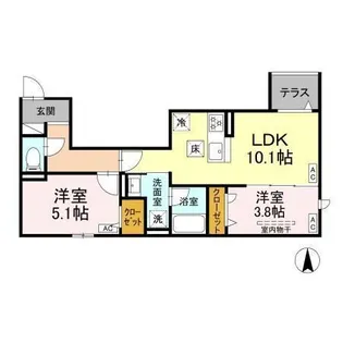 セレスティア上北沢【2階】の間取り