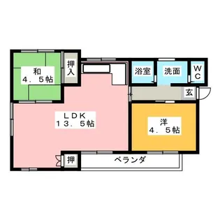 ロジィングス藤井【1階】の間取り