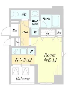 グローリオシェルト飯田橋【10階】の間取り