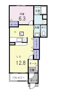 ノイ・ボナールB【1階】の間取り