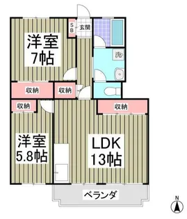 美原コープタウンD棟【4階】の間取り