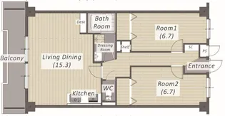 シティレジデンスKAMIKO【2階】の間取り