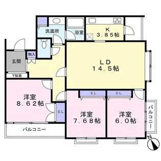 サンロード下馬【3階】の間取り