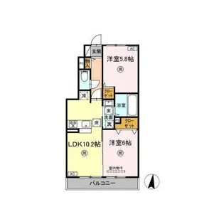 ミモザ熊本駅北 B棟【1階】の間取り