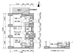 東雲キャナルコートCODAN14号棟【7階】の間取り