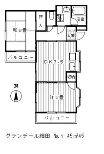 グランデール細田【1階】の間取り