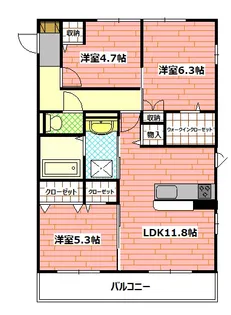グランディール【3階】の間取り