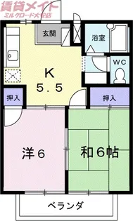 ピースハイツ【2階】の間取り