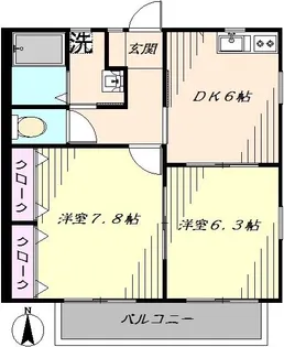 ツインライブ岸町1【2階】の間取り