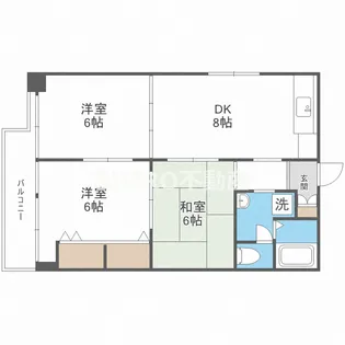 大拓ハイツ8【4階】の間取り