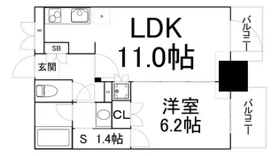 プレサンスNEO中之島公園【10階】の間取り