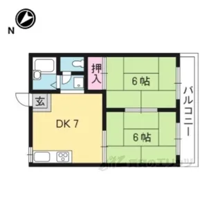 大橋アパート【1階】の間取り