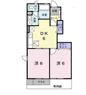 フェアージュB【1階】の間取り