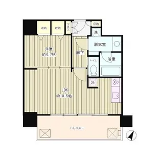 リバー&タワー【9階】の間取り