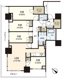 hitoto広島 The Tower【4階】の間取り