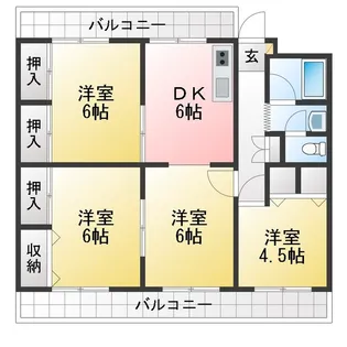 コープ野村夏見2号棟【4階】の間取り