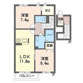 メゾン North Fish IV【2階】の間取り