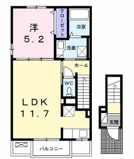 高知県香美市土佐山田町宝町1【アパート】の間取り