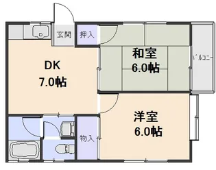 スカイハイツ2号館【2階】の間取り