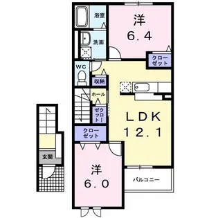 ジェルセートB【2階】の間取り