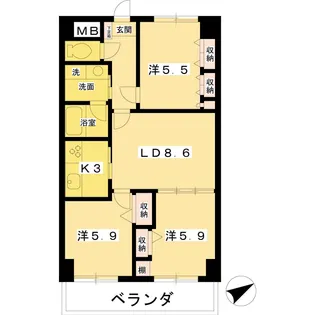 ロックガーデン【1階】の間取り